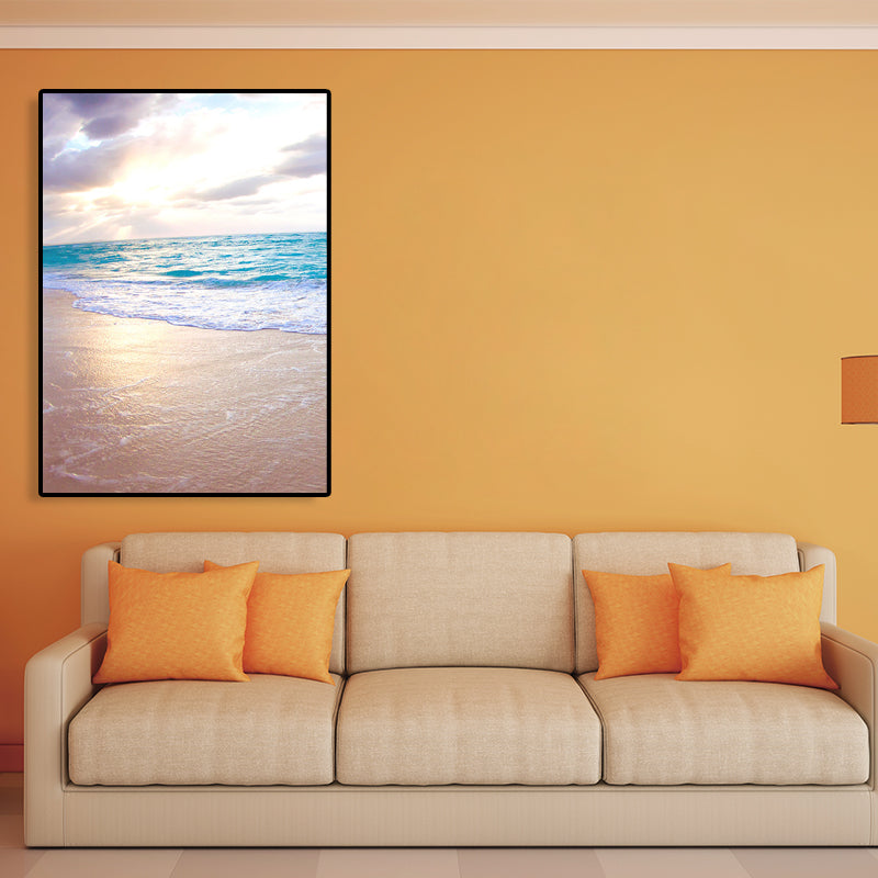 Coastal Style Wall Art Print Pastel Color Sea Landscape Painting, Multiple Sizes