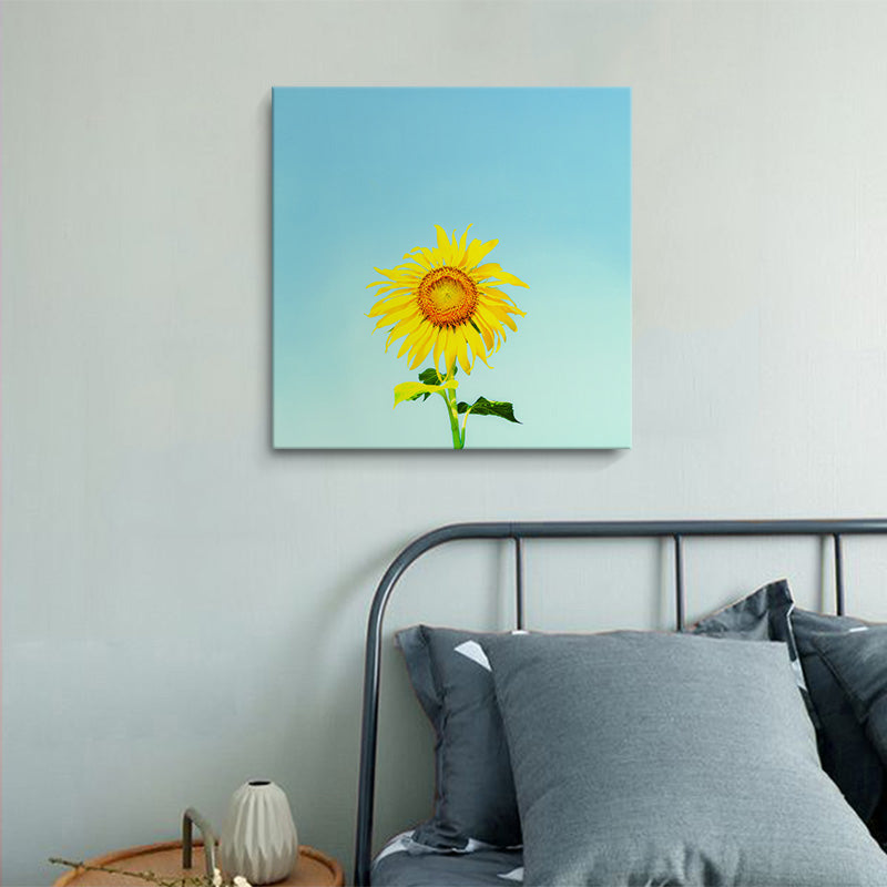 Floral Design Art Print Contemporary Style Canvas Textured Painting in Soft Color