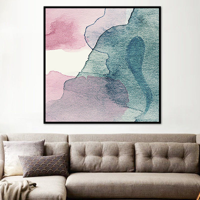 Zachte kleur moderne kunst canvas aquarel schilderij voor eetkamer, meerdere maten opties