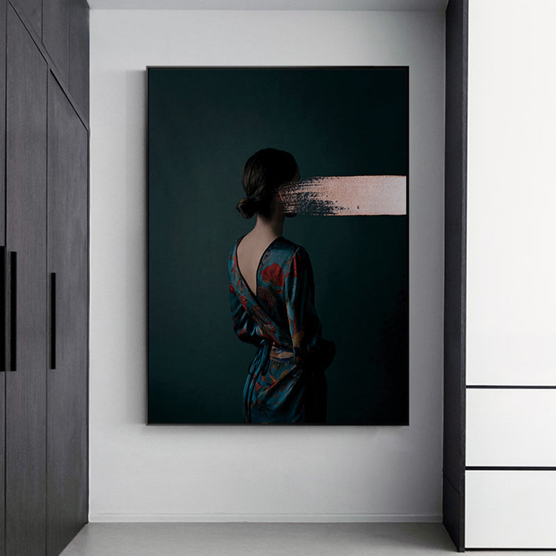 Zeitgenössischer Mädchen-Leinwanddruck, Figur, pastellfarbene Wanddekoration, verschiedene Größenoptionen