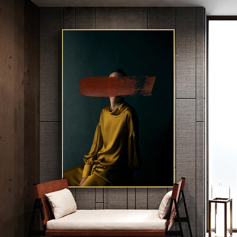 Zeitgenössischer Mädchen-Leinwanddruck, Figur, pastellfarbene Wanddekoration, verschiedene Größenoptionen