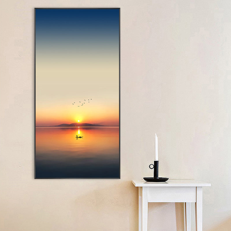 Toile enveloppée d’impression d’art contemporain de couleur douce avec vue sur la mer pour la cuisine, plusieurs tailles