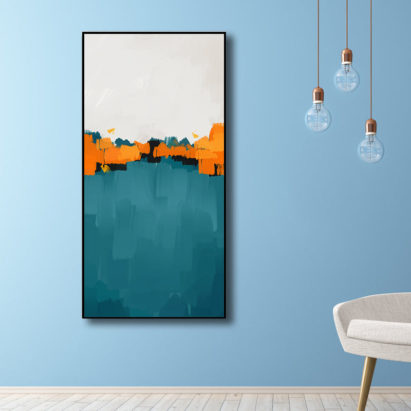 Lichte kleur penseelstreek canvas moderne kunststijl getextureerde muur decor voor woonkamer