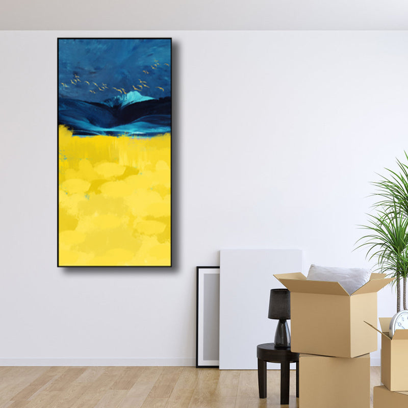 Lichte kleur penseelstreek canvas moderne kunststijl getextureerde muur decor voor woonkamer