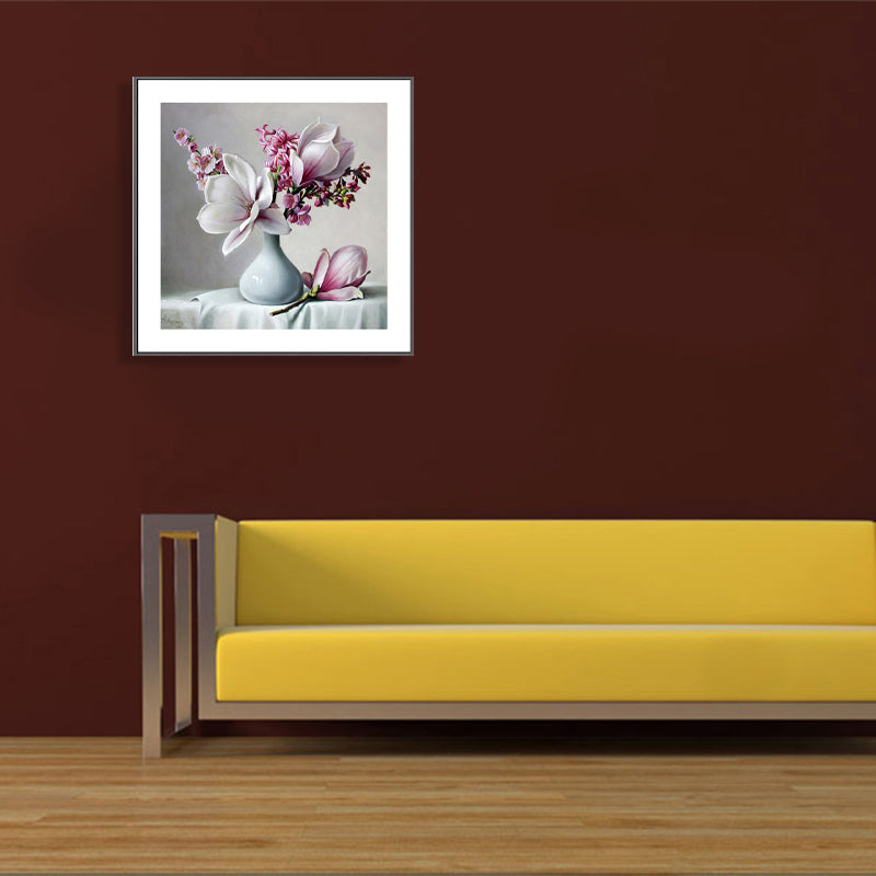 Décoration murale de chambre à coucher en toile de fleurs de style campagnard français, couleur pastel, plusieurs tailles