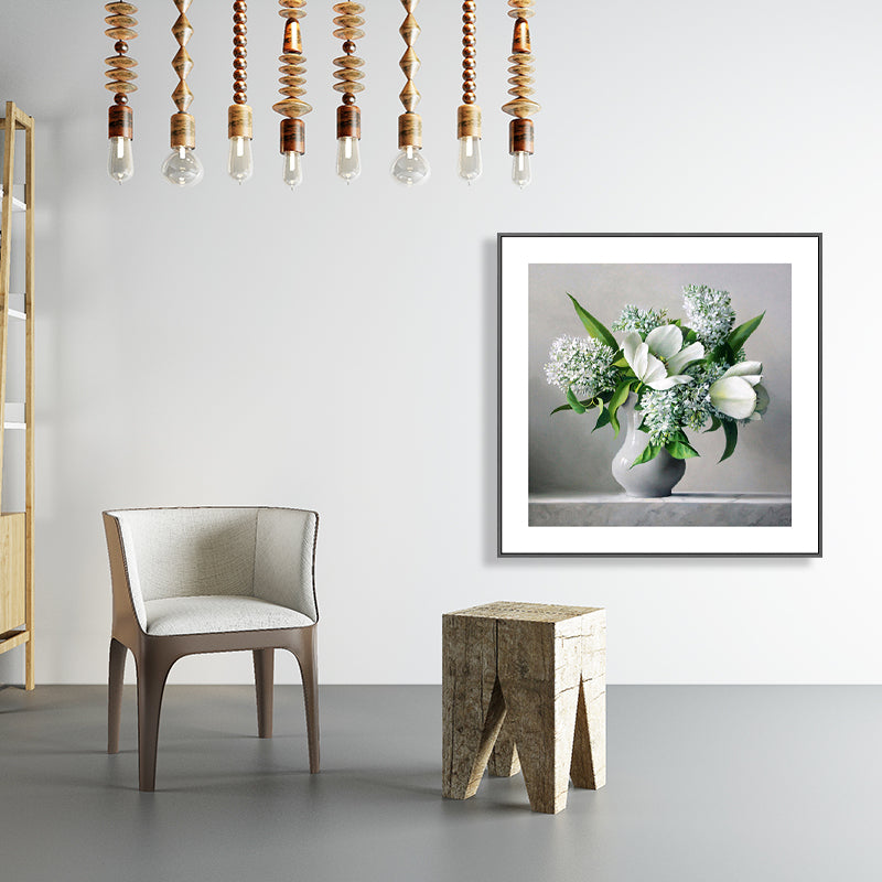 Décoration murale de chambre à coucher en toile de fleurs de style campagnard français, couleur pastel, plusieurs tailles