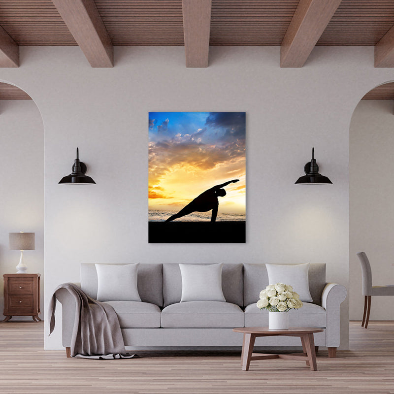 Hellfarbenes, sportliches Mädchen-Leinwand-Wanddekor im zeitgenössischen Stil mit Struktur für das Esszimmer