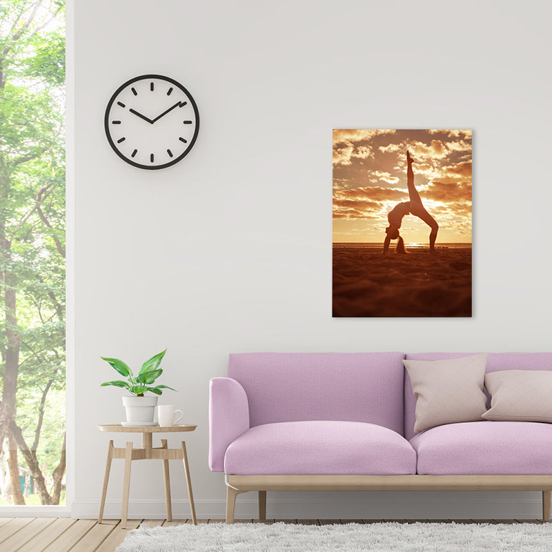 Hellfarbenes, sportliches Mädchen-Leinwand-Wanddekor im zeitgenössischen Stil mit Struktur für das Esszimmer