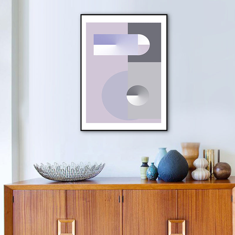 Pastel Color Geometric Canvas Abstract Modern Style Textured Wall Art Print for Hall