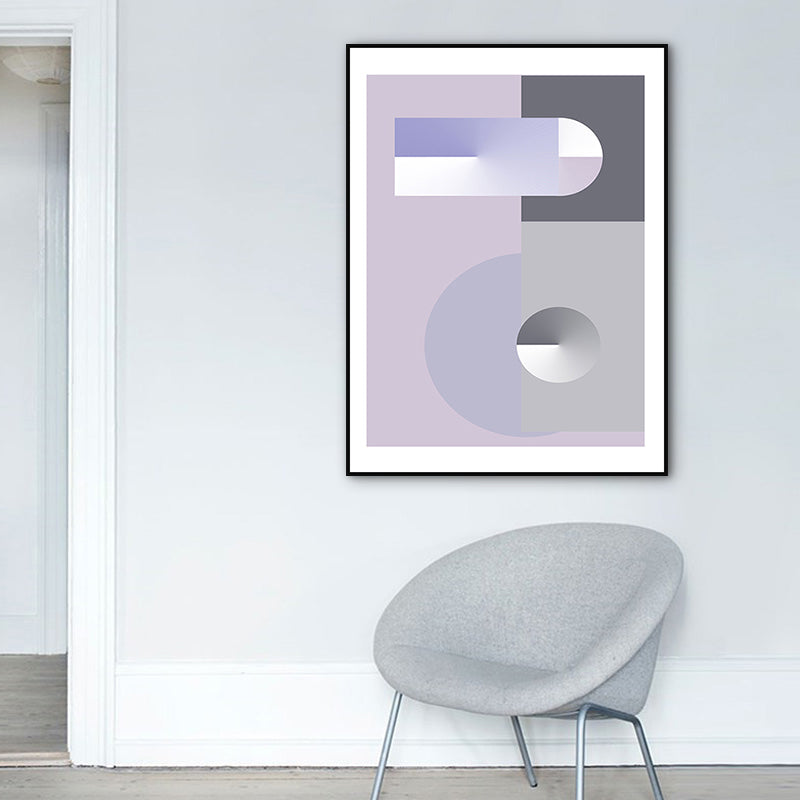 Pastel Color Geometric Canvas Abstract Modern Style Textured Wall Art Print for Hall
