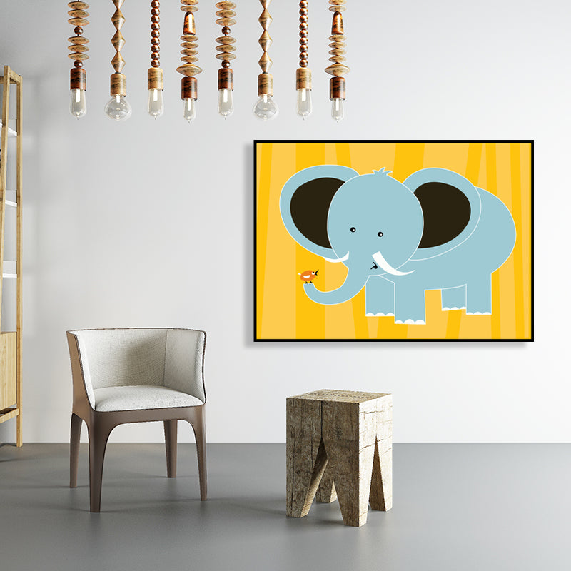 Animal Wall Art Decor Pastel Color Cartoon Canvas Print for Baby Room, Multiple Sizes