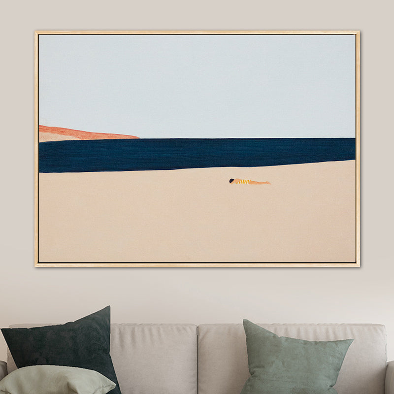 Décoration murale nordique avec paysage abstrait aux couleurs douces, illustration pour chambre de garçon