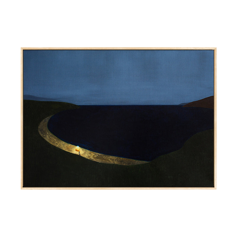Décoration murale nordique avec paysage abstrait aux couleurs douces, illustration pour chambre de garçon