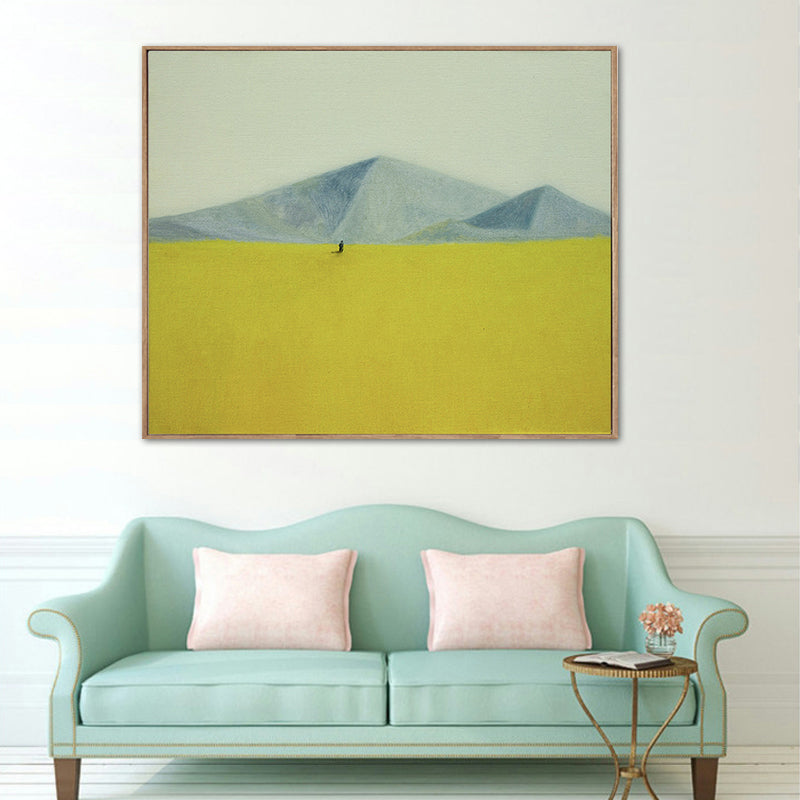 Nordische Berglandschaft Leinwandkunst Pastellfarben strukturierte Wanddekoration für Schlafzimmer