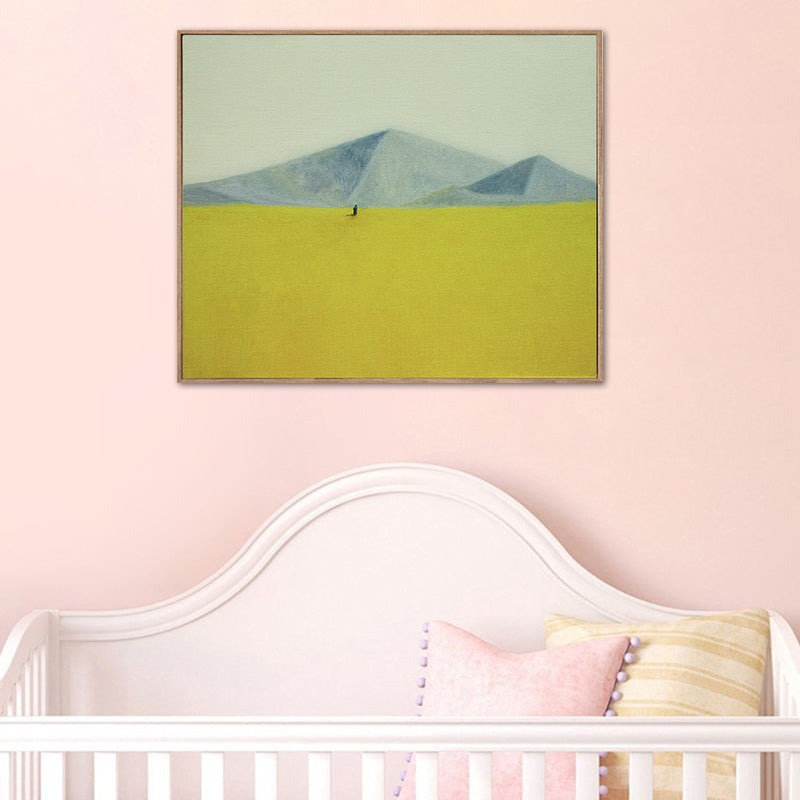 Nordische Berglandschaft Leinwandkunst Pastellfarben strukturierte Wanddekoration für Schlafzimmer