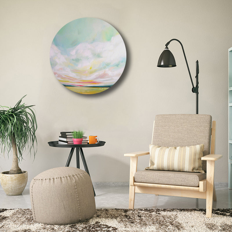 Contemporary Art Hand Painted Canvas Pastel Color Prairie-Scape Painting, Multiple Sizes Options