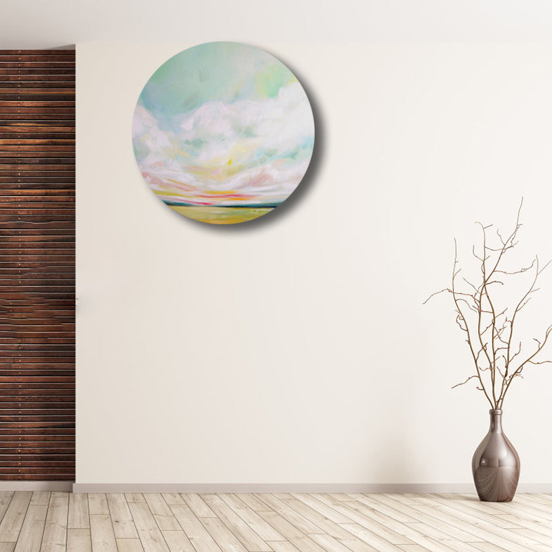Contemporary Art Hand Painted Canvas Pastel Color Prairie-Scape Painting, Multiple Sizes Options