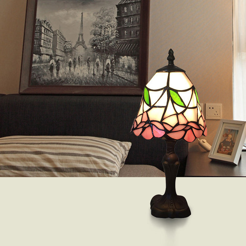 7 "/ 6" de grande cloche de la cloche Lumière de lecture avec une lampe de bureau de style Tiffany enrage rose en rose