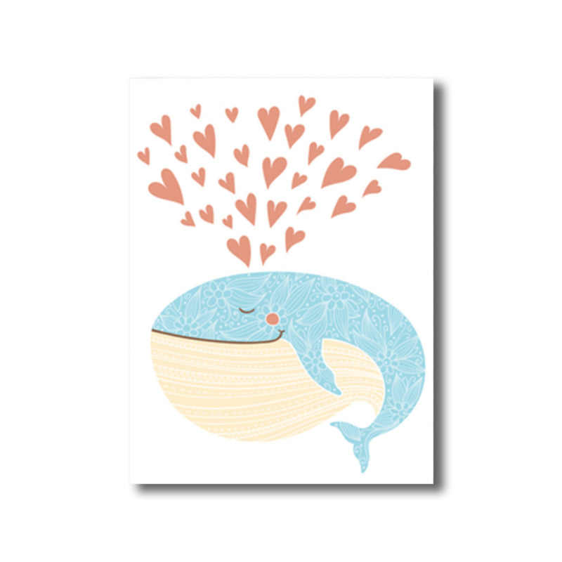 Textured Humpback Canvas Art Kids Style Wall Decor for Girls Bedroom, Multiple Sizes