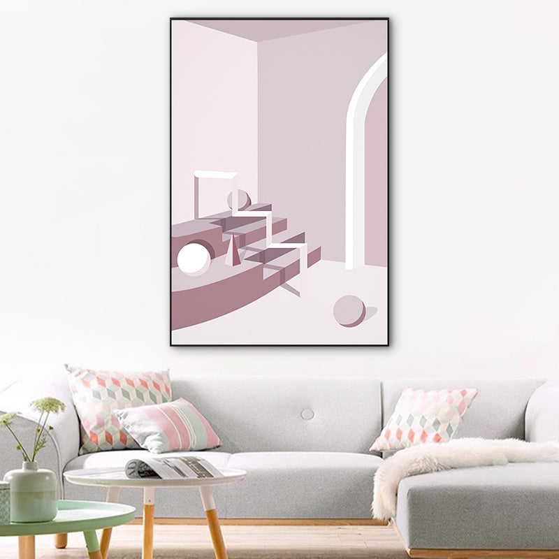 Décoration murale moderne, Illustration de couleur Pastel, toile géométrique et intérieure de maison