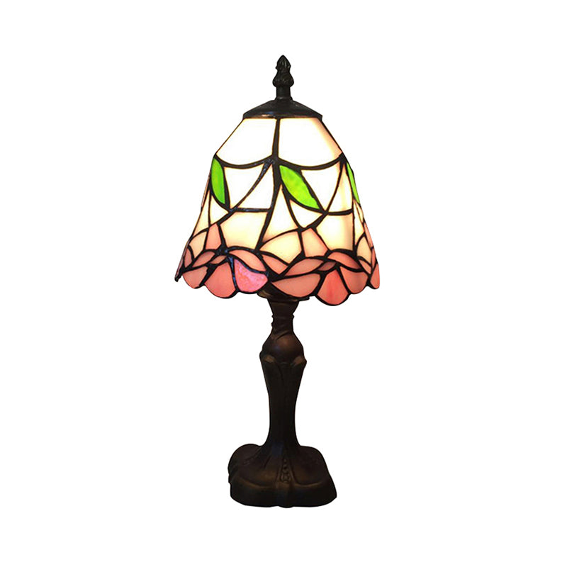 7 "/ 6" de grande cloche de la cloche Lumière de lecture avec une lampe de bureau de style Tiffany enrage rose en rose