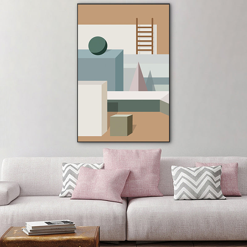 Décoration murale moderne, Illustration de couleur Pastel, toile géométrique et intérieure de maison