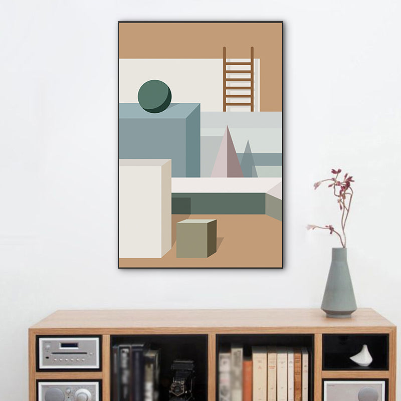 Décoration murale moderne, Illustration de couleur Pastel, toile géométrique et intérieure de maison