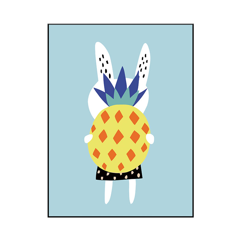 Soft Color Fruits Wall Decor Foods Nordic Stylish Textured Canvas Wall Art for Playroom