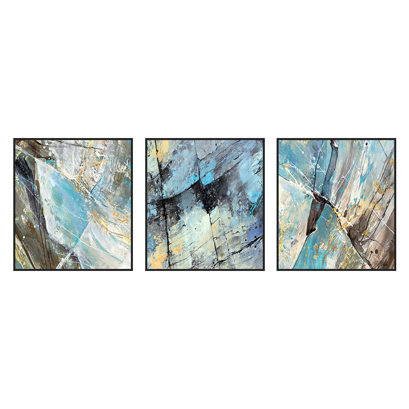 Textured Hand Printed Painting Canvas Modern Art Style Wall Decor for Playroom, Set of Three