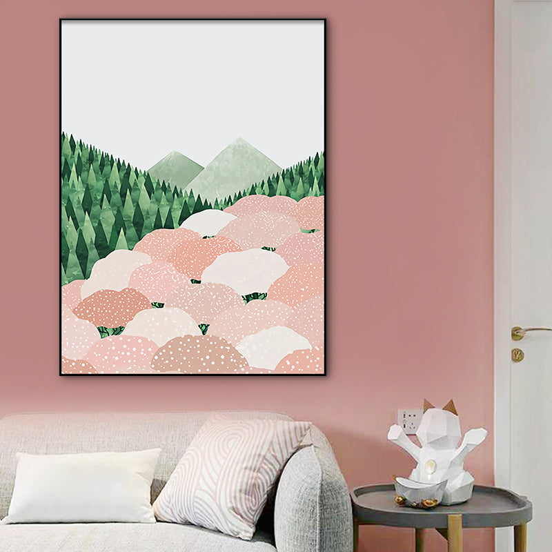 Décoration murale de pays ouvert de couleur claire, impression sur toile texturée nordique pour chambre à coucher