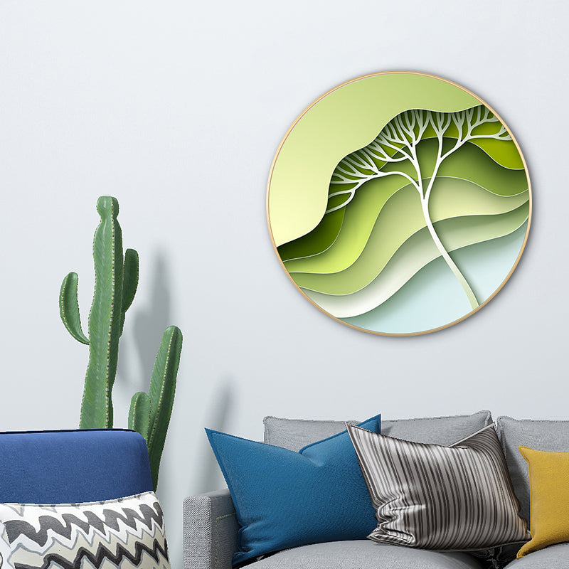 Bladeren Wall Art Decor Modern canvas getextureerd schilderij in lichte kleur, meerdere maten