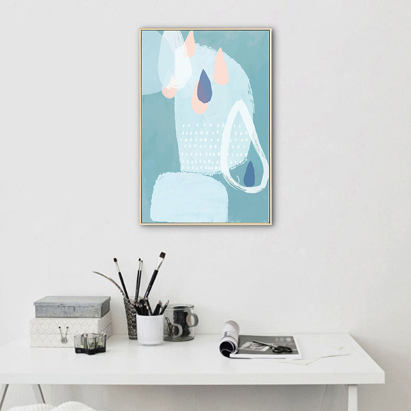 Zachte kleur abstracte muurkunst decor getextureerde cartoon kinderkamer canvas print, meerdere maten