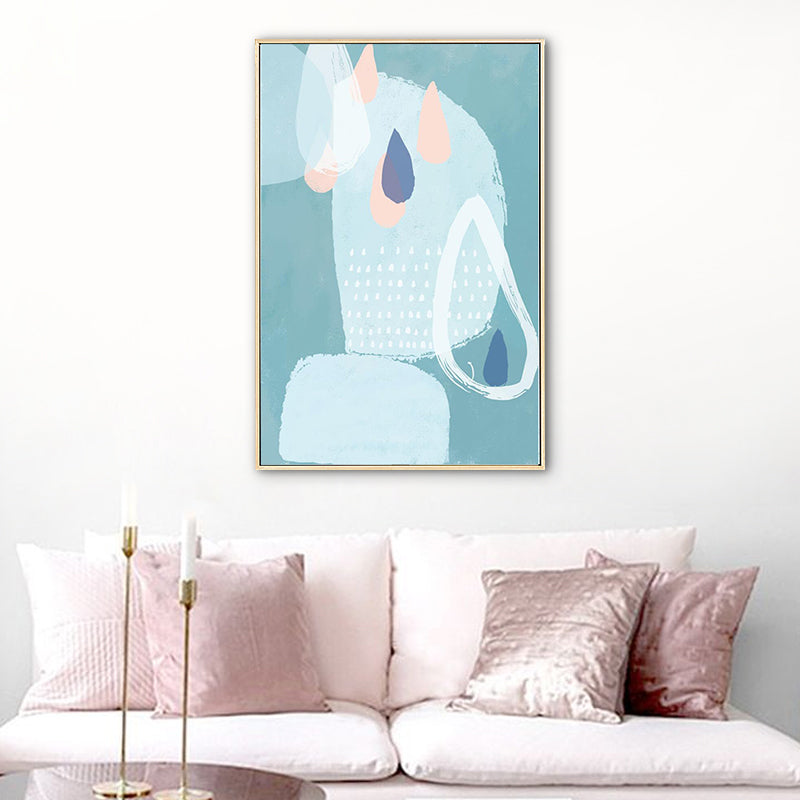 Zachte kleur abstracte muurkunst decor getextureerde cartoon kinderkamer canvas print, meerdere maten