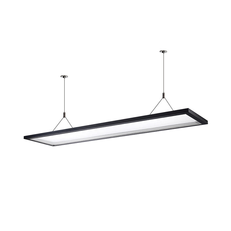 Silver/nero Ultra Slim sospeso a sospensione moderna Kit di luce a soffitto acrilico a led per ufficio