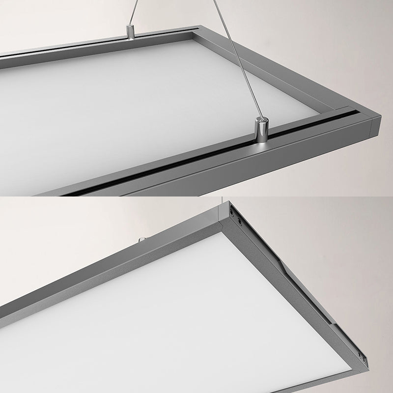 Silver/nero Ultra Slim sospeso a sospensione moderna Kit di luce a soffitto acrilico a led per ufficio