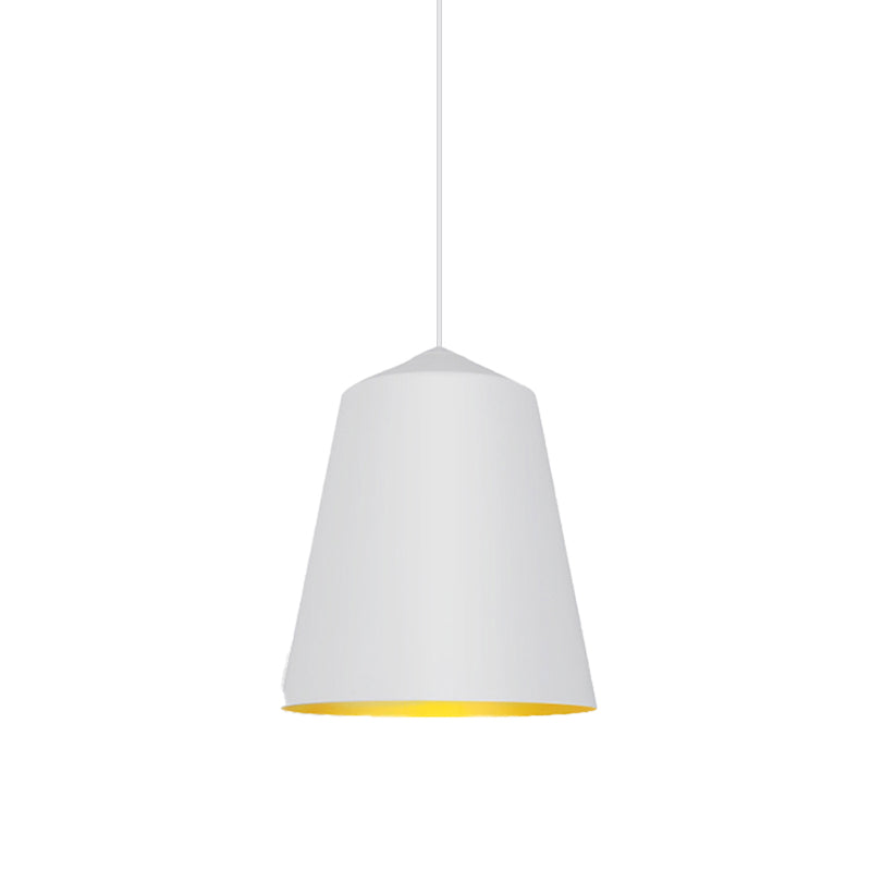 6"/13" Wide Bell Pendant Lighting Modern Metal 1 Light Black/White Hanging Ceiling Light