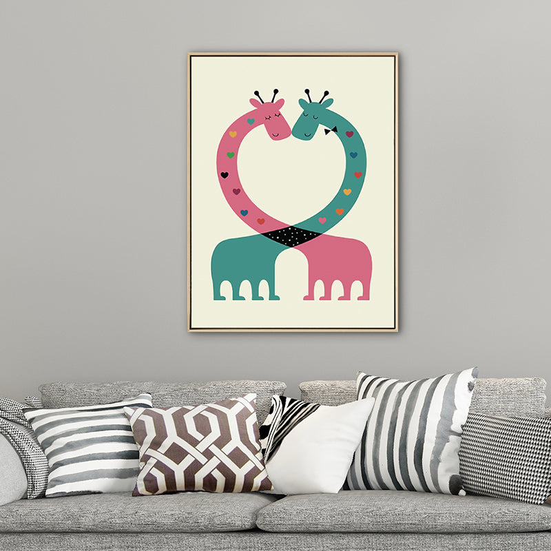 Dessin imprimé Animal toile Art couleur Pastel dessin animé décoration murale pour chambre d'enfants