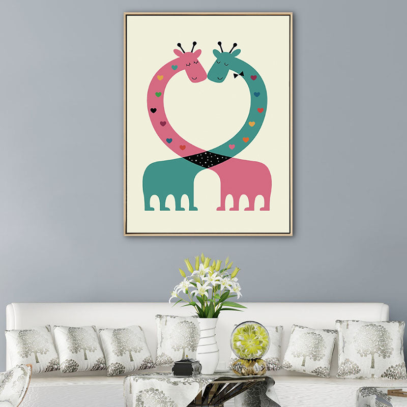 Dessin imprimé Animal toile Art couleur Pastel dessin animé décoration murale pour chambre d'enfants