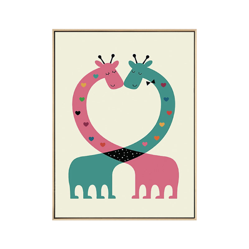 Dessin imprimé Animal toile Art couleur Pastel dessin animé décoration murale pour chambre d'enfants