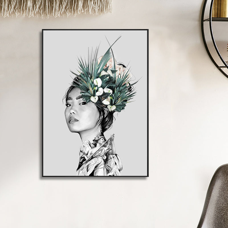 Modern Faddish Figure Canvas Pastel Color Bathroom Wall Art Print, Multiple Sizes