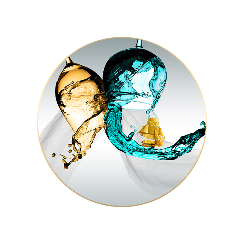 Wine Glass Canvas Wall Art for Living Room in Pastel Color, Multiple Sizes Available