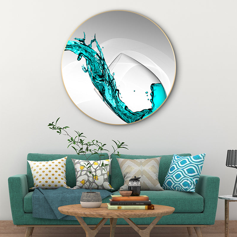 Wine Glass Canvas Wall Art for Living Room in Pastel Color, Multiple Sizes Available