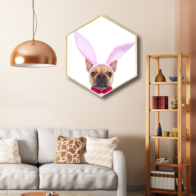 Childrens'Art Bulldog Impression sur toile Animaux Couleur pastel Décoration murale Plusieurs tailles
