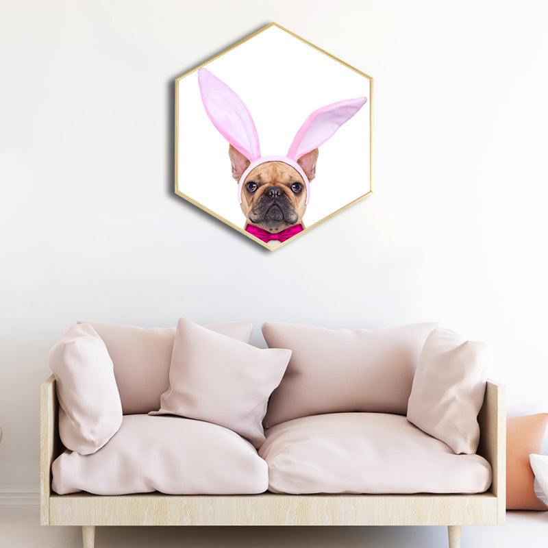 Childrens'Art Bulldog Impression sur toile Animaux Couleur pastel Décoration murale Plusieurs tailles