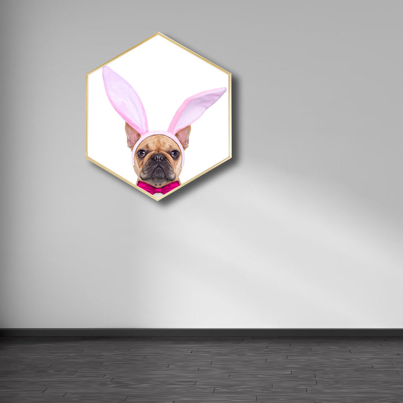 Childrens'Art Bulldog Canvas Print Animals Pastel Color Wall Decor, Multiple Sizes