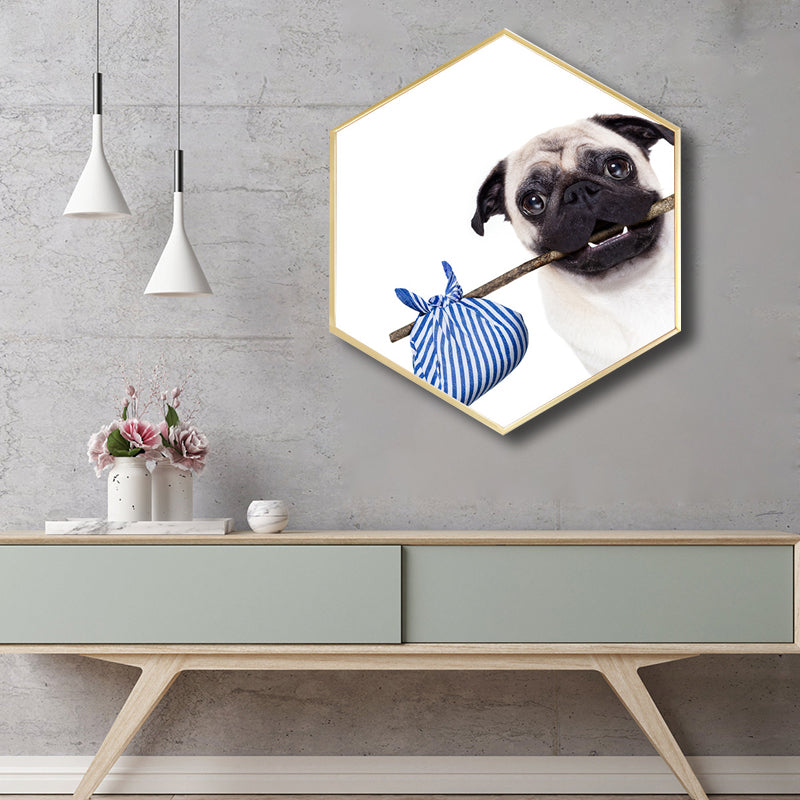 Childrens'Art Bulldog Impression sur toile Animaux Couleur pastel Décoration murale Plusieurs tailles