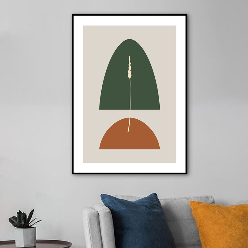 Modern Abstract Wall Art Print Dark Color Pebbles Drawing Canvas for Sitting Room