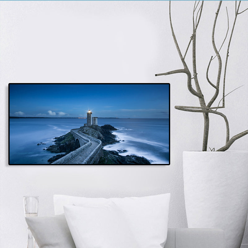 Strukturierter Wandkunstdruck mit Meeresblick in hellen Farben für Gästezimmer, mehrere Größen