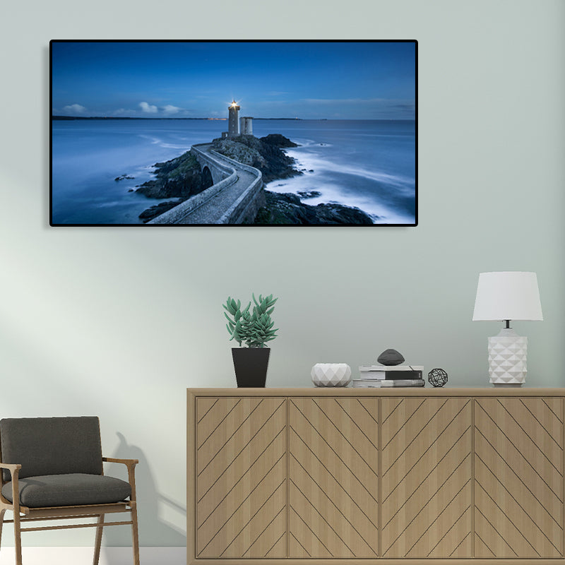 Strukturierter Wandkunstdruck mit Meeresblick in hellen Farben für Gästezimmer, mehrere Größen