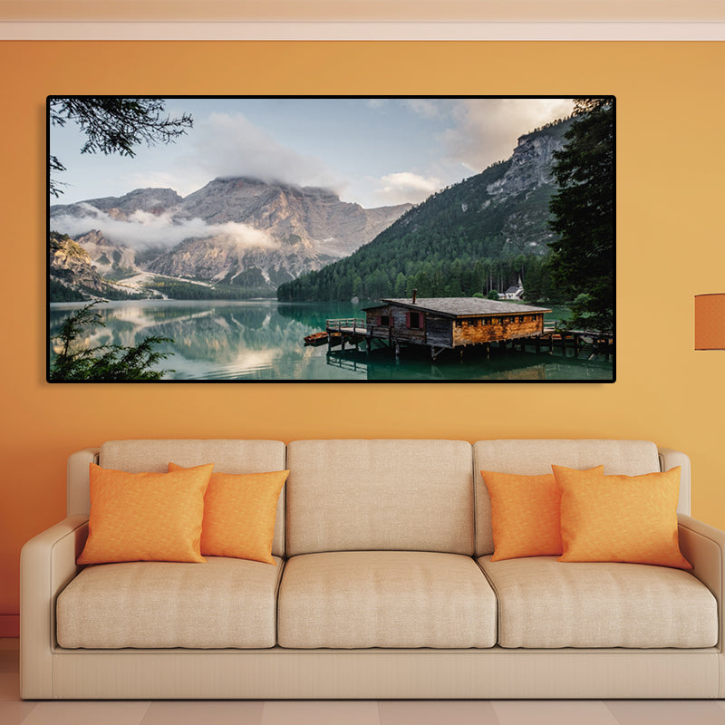 Strukturierter Wandkunstdruck mit Meeresblick in hellen Farben für Gästezimmer, mehrere Größen